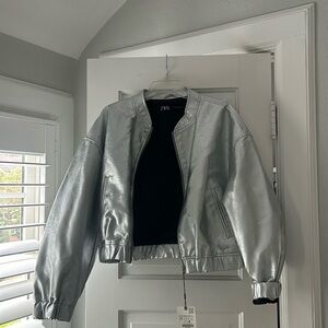 Silver bomber jacket